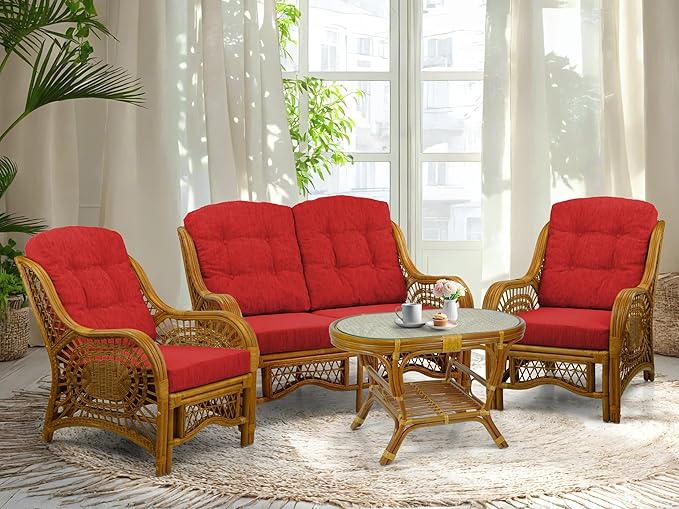 Malibu Lounge Living Accent Armchair Natural Rattan Wicker Handmade Design