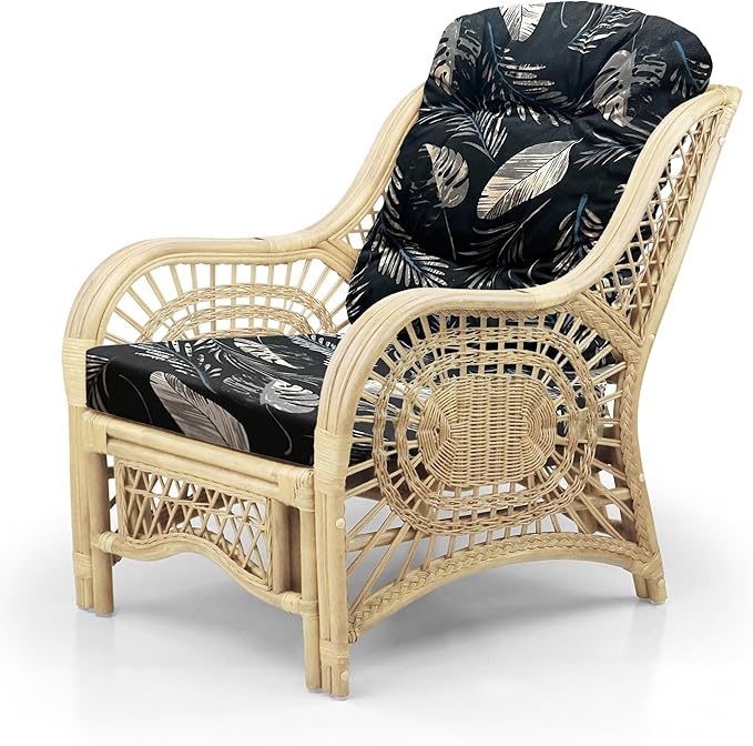 Malibu Lounge Living Accent Armchair Natural Rattan Wicker Handmade Design