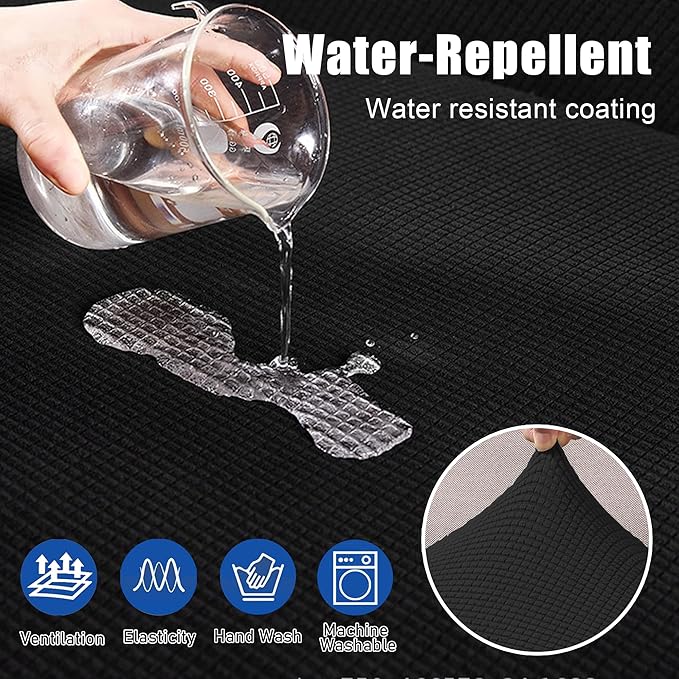Water Repellent L Shaped Couch Covers, 4 Pieces Sofa Seat Cushion Slipcovers