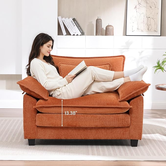 Oversized Accent Chair, Modern Upholstered Armchair Cloud Sofa Chair