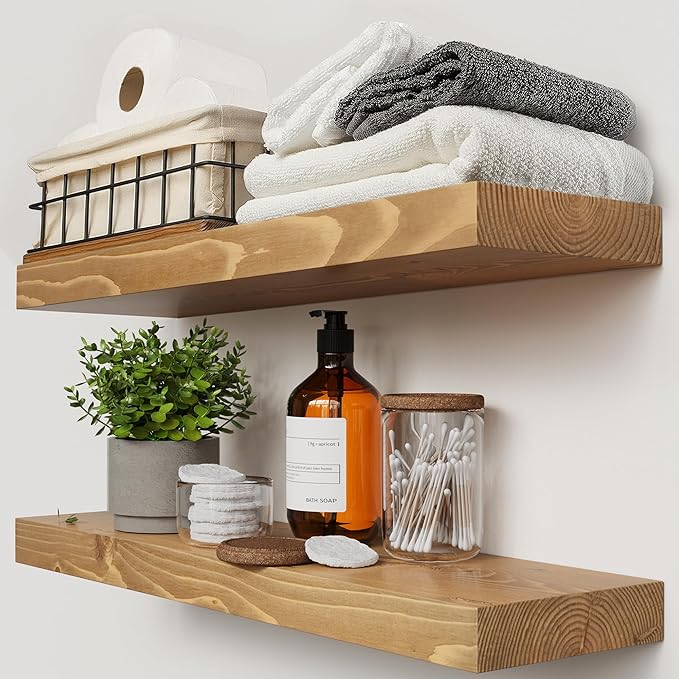 BAOBAB WORKSHOP Natural Wood Floating Shelves