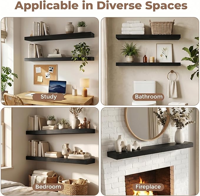 FLYJOE Floating Shelves for Wall, 30 Inch Floating Shelves Set of 2, Kitchen