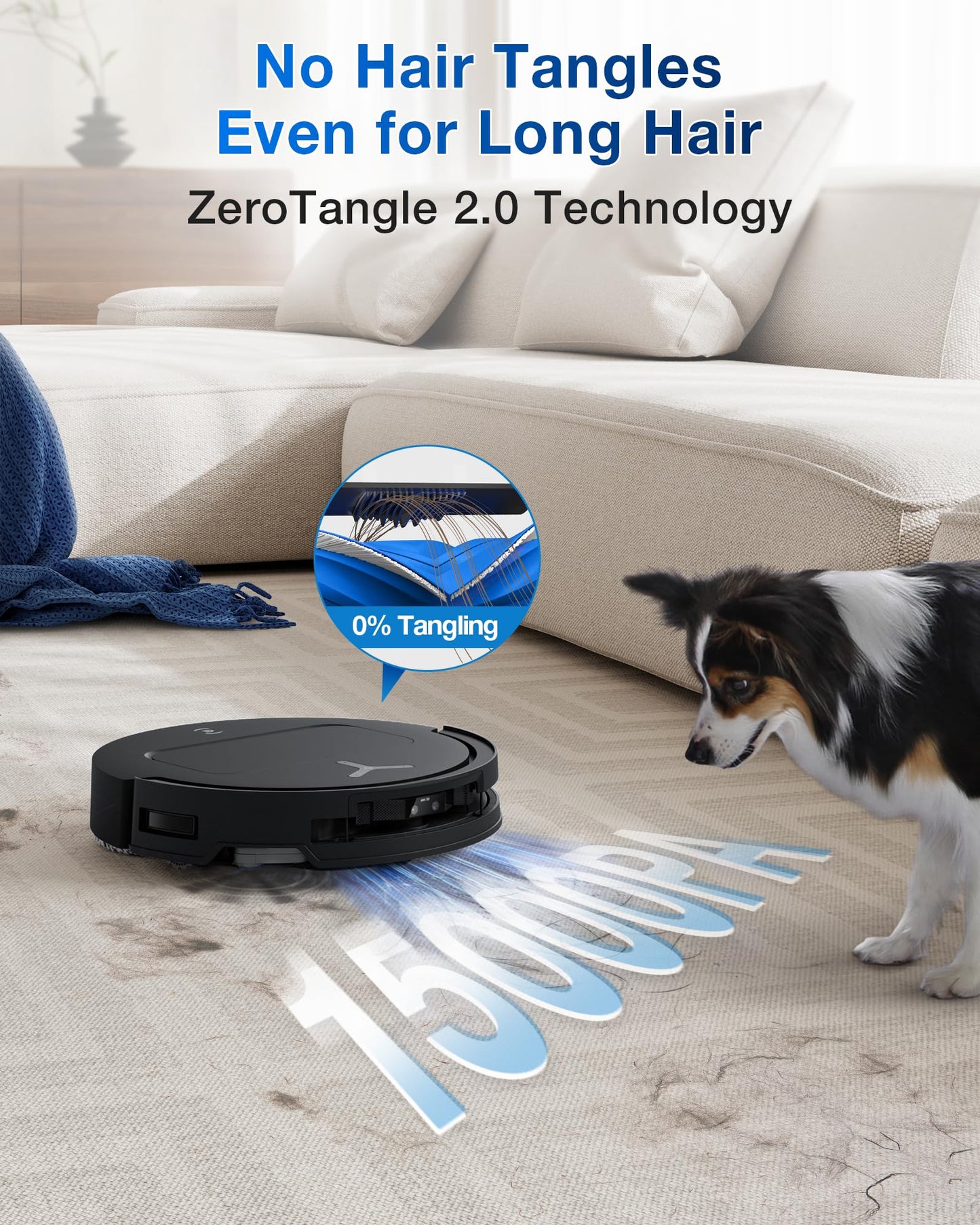 ECOVACS DEEBOT T50 PRO Omni Robot Vacuum and Mop, 3.19” Ultra-Slim, 15,000Pa Suction, ZeroTangle 2.0, TruEdge Edge Cleaning, AIVI 3D Obstacle Avoidance, Auto Mop Wash & Dry, Self-Emptying