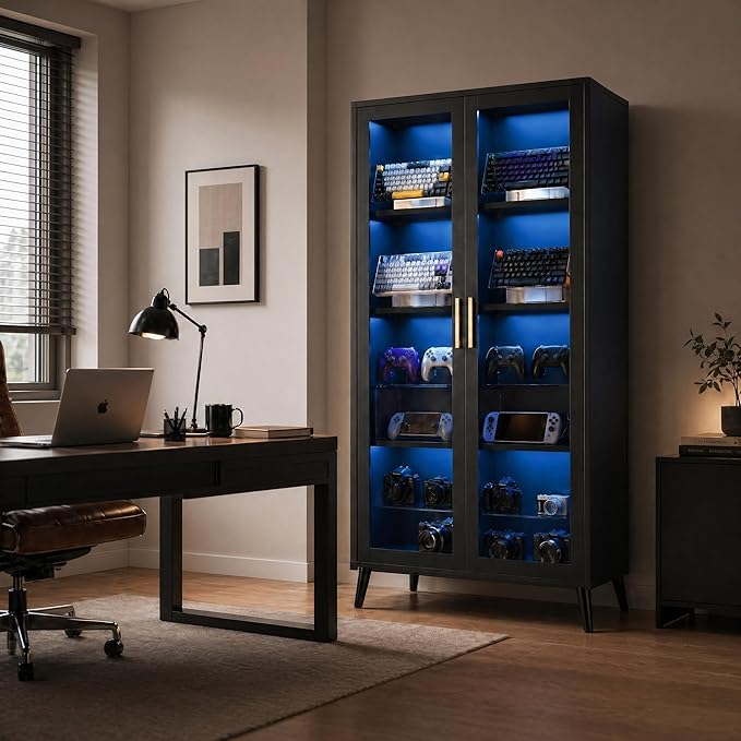 IDEALHOUSE Glass Display Cabinet