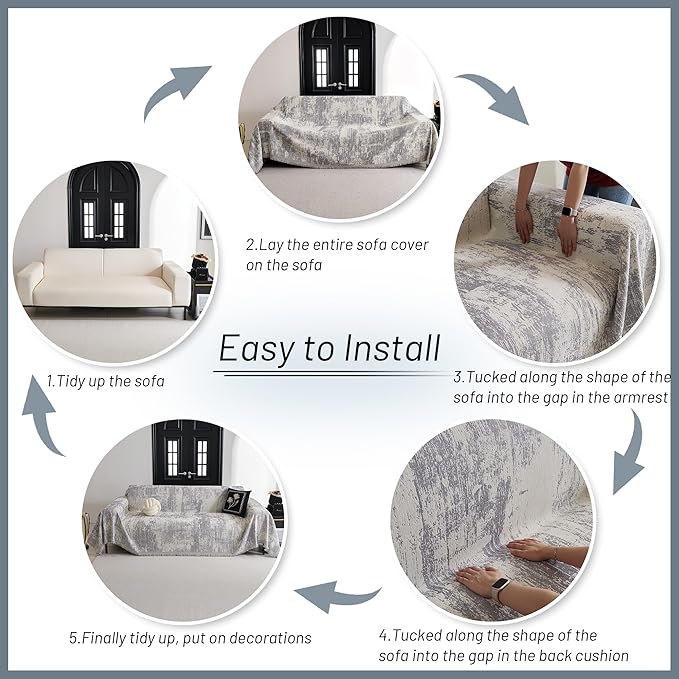 MYSKY HOME Sectional Couch Cover Sofa Covers
