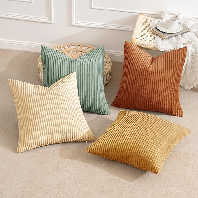 MIULEE Boho Farmhouse Throw Pillow Covers 20x20 Inch Set of 4 Summer Modern