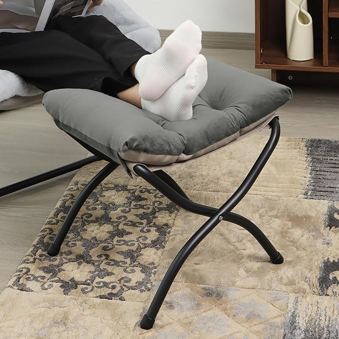15" Folding Ottoman, Foldable Footrest Stool, Small Foot Stool