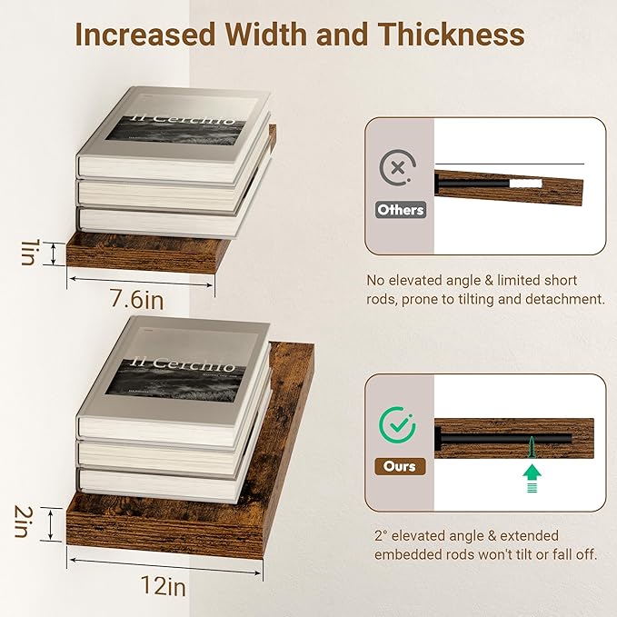 48 Inch Floating Shelves, 12 Inch Deep Floating Shelves