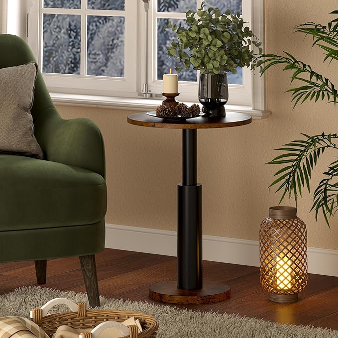 LAATOOREE Round Side Table, Accent Drink Coffee Table, Spacious Top, Thick