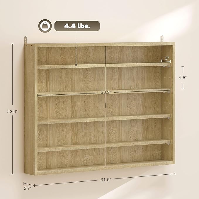 HOMCOM 5-Tier Display Cabinet, Glass Door Cabinet