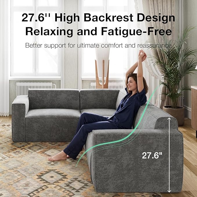 Novilla 151.2" Modular Sectional Sofa, No Assembly Cloud Sectional Couch