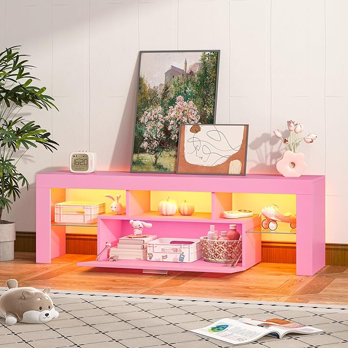 Clikuutory Modern Lighting 51 inch TV Stand