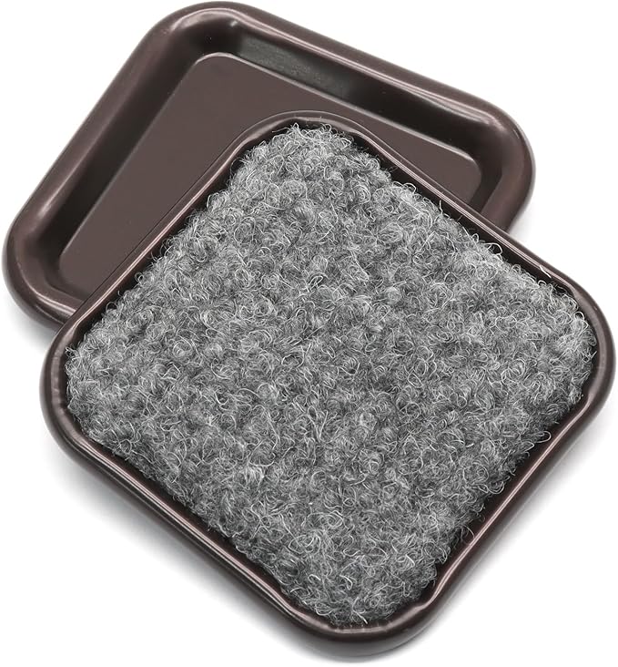 24Pcs Square Metal Felt Furniture Caster Cups, 1-3/4Inch Carpet-Bottom