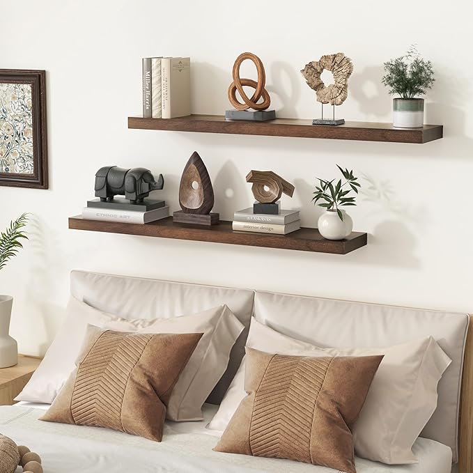 fuqing Rustic Floating Shelves for Wall, 36 Inch Floating Shelves Set of 2
