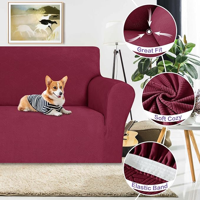 ZNSAYOTX Super Stretch Chair Slipcover, New Striped Sofa Chair Covers