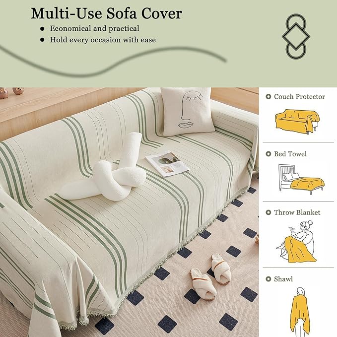 DREAMINGO Couch Cover Reversible Chenille Loveseat Sofa Covers