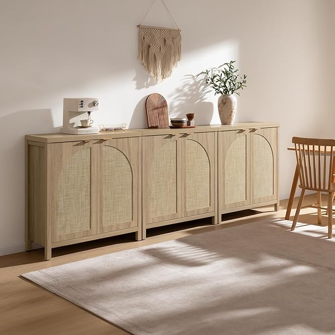 SICOTAS 68" W Rattan Sideboard Buffet Cabinet
