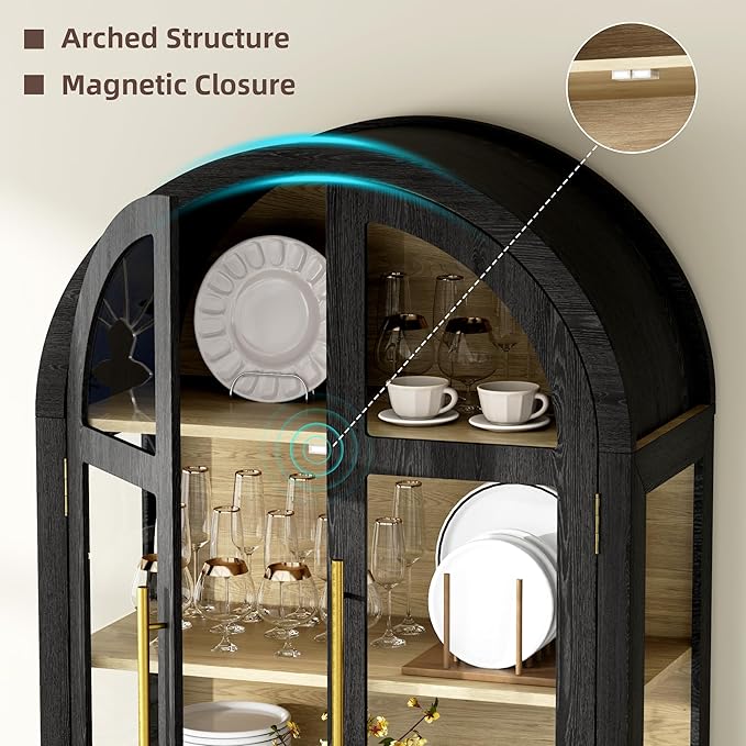Vlsrka 71" Arched Curio Cabinet