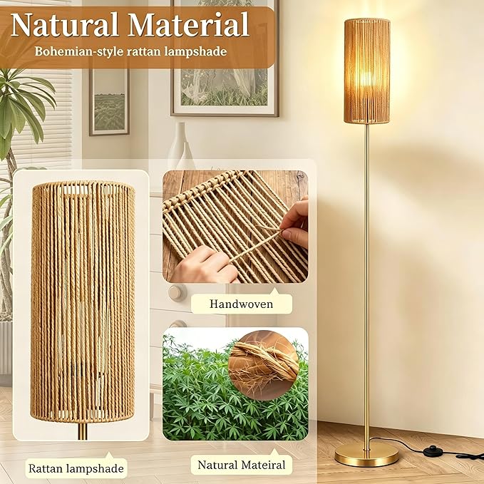 Ruiever Floor Lamp for Living Room, Farmhouse Floor lamp, Modern Standing lamp