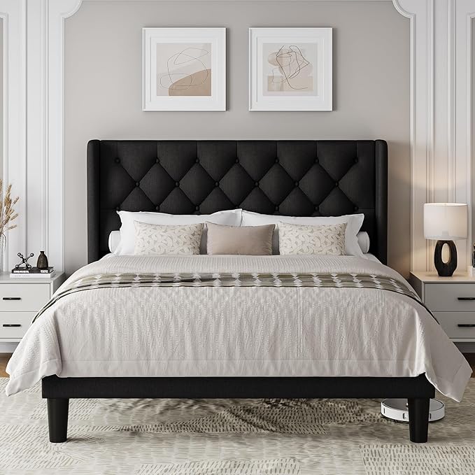 Einhomn Black Platform Bed Frame Full Size