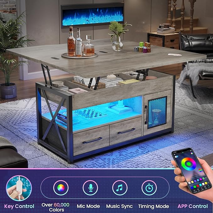 Itaar 40" Lift Top Coffee Table, 4 in 1 Coffee Tables