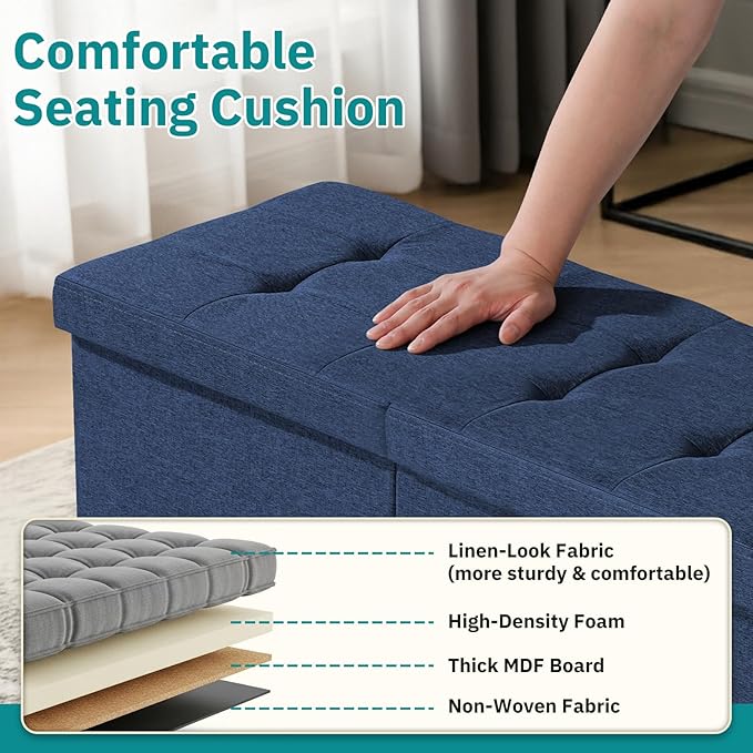 30.5-INCH Storage Ottoman Bench, Footrest
