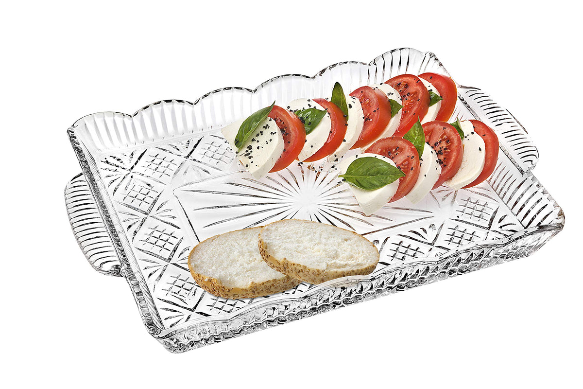 Godinger Dublin Serving Tray, Serving Platter, for Appetizers, Desserts, Snacks & Fruit - 16" x 10.5"