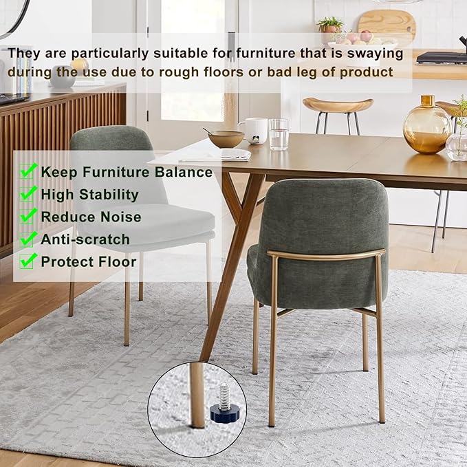 WAFJAMF 24 PCS 5/16‘’ UNC Thread Adjustable Furniture Levelers Screw in Threaded