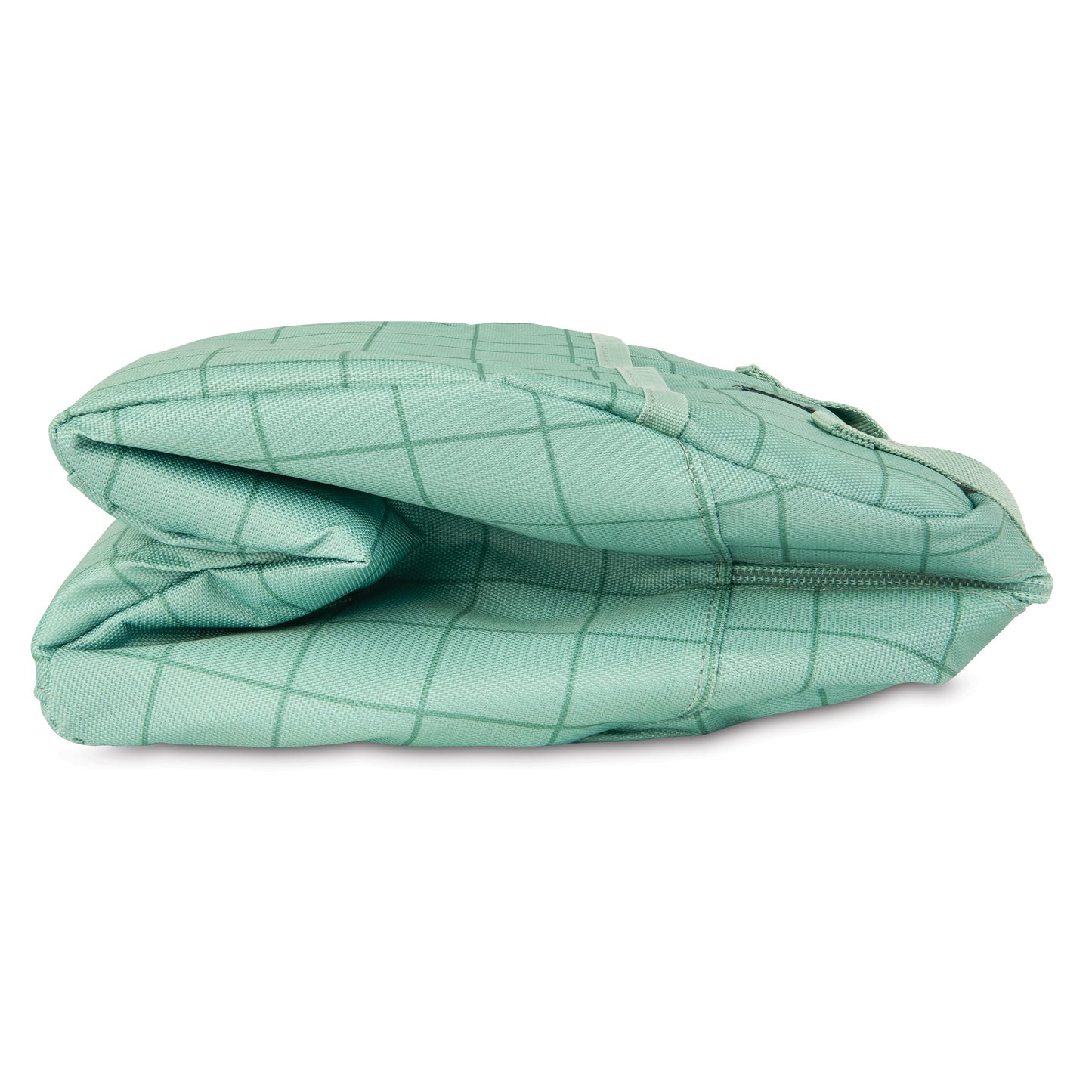 PackIt®️ Freezable Hampton Lunch Bag, Sports Grid Sage, Built with ECOFREEZE® Technology, Collapsible, Reusable, Zip Closure with Front Pocket and Shoulder Straps, Designed for Fresh Office Lunches