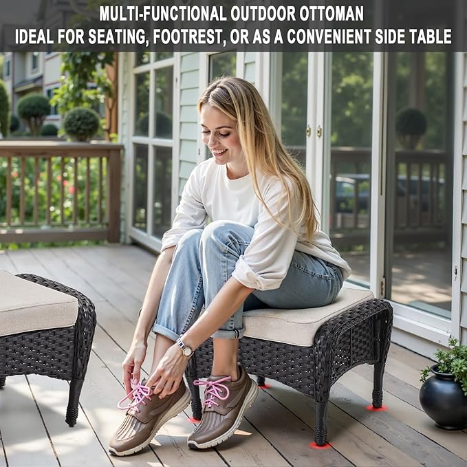 Belord 6 Pieces Wicker Patio Conversation Sets