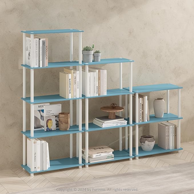 Furinno Turn-N-Tube Book Shelf, 5-Tier Bookshelf, Bookcase