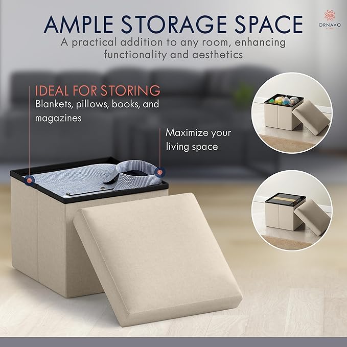 Ornavo Home Small Storage Ottoman,
