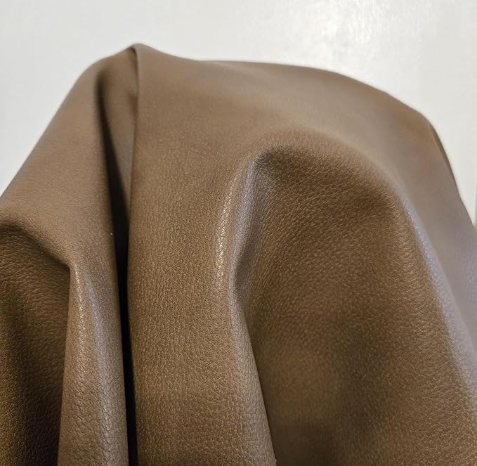Walnut Brown Soft Faux Leather Fabric PU Peta Approved Vegan Leather Sheet by