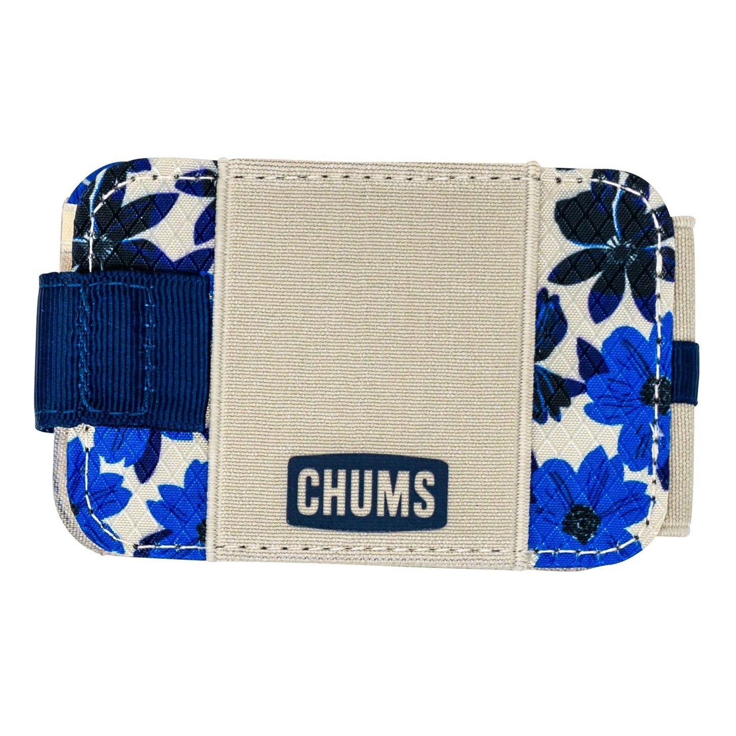 Chums Bandit Bi-Fold Wallet – Slim RFID Wallet for Men & Women, Reversible Card, ID & Money Holder (Blue Floral)