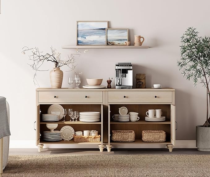 WAMPAT Farmhouse TV Stand for 75 inch TV