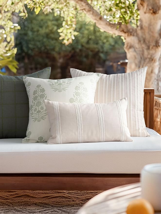 Crumbs Home Modern Farmhouse Fall Linen Indoor Outdoor Throw Pillow Cover Only