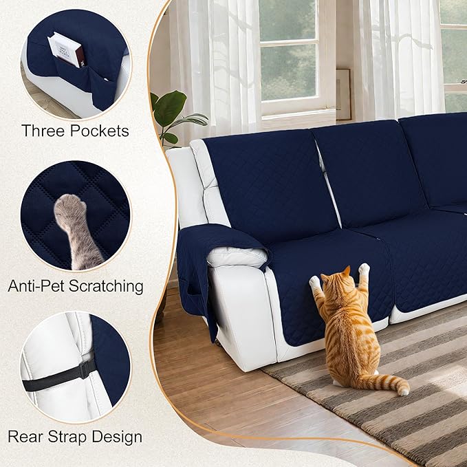 HDCAXKJ 100% Waterproof Reclining Sectional Couch Covers L Shape Recliner Sofa