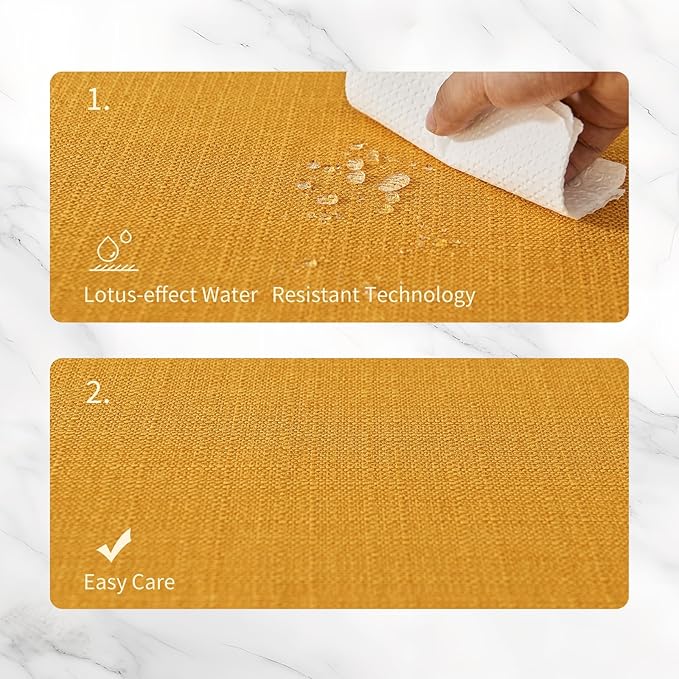 BALCONY & FALCON Placemats Set of 4 Faux Linen Cloth Place Mats Washable