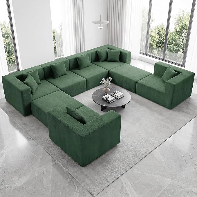 MONVANE Modular Sectional Sofa, Oversized 8 Seat Convertible U Shaped Couch