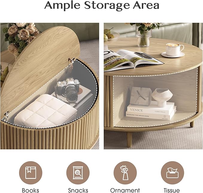 JOINICE Round Coffee Table