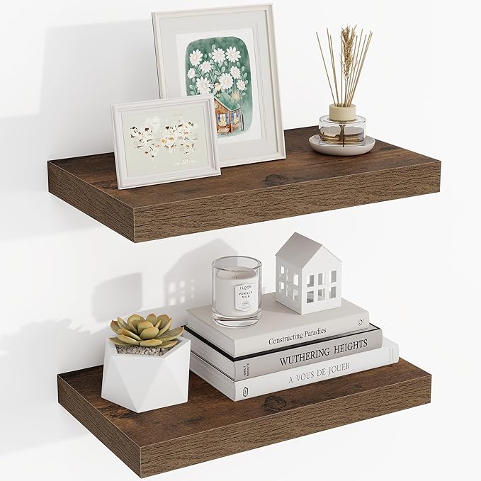 Acovy 16 Inch Floating Shelves, Wooden Shelves