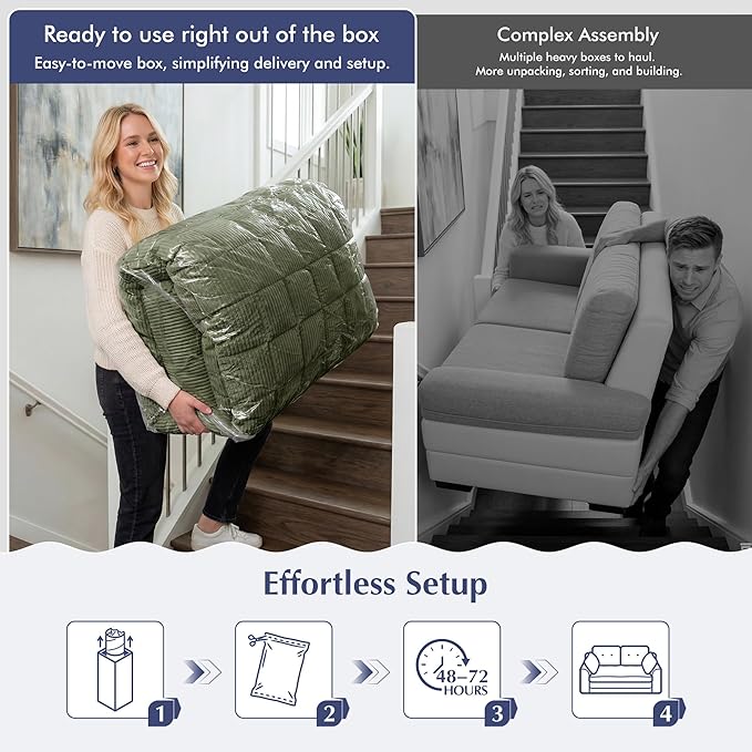 Homkdom Convertible Loveseat Sleeper, Space-Saving Folding Sofa Bed
