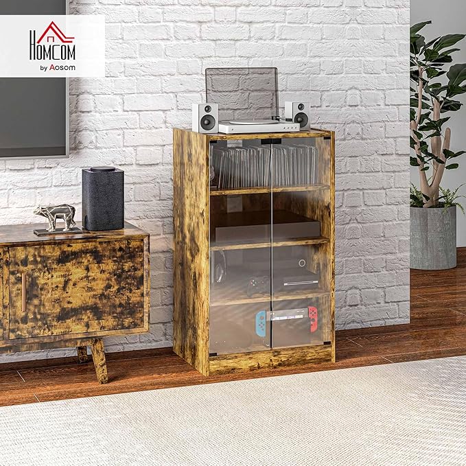 HOMCOM Media Cabinet, 4-Tier Stereo Cabinet