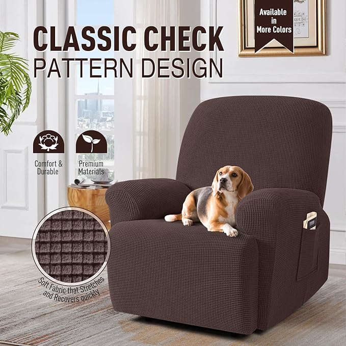 TAOCOCO Oversized Recliner Chair Covers, 1 Seater Streach Recliner Covers Soft