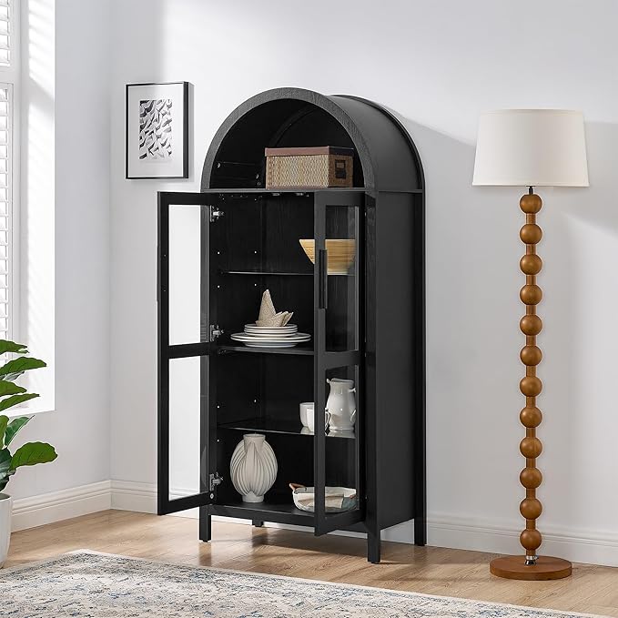 67" Black Tall Display Cabinet