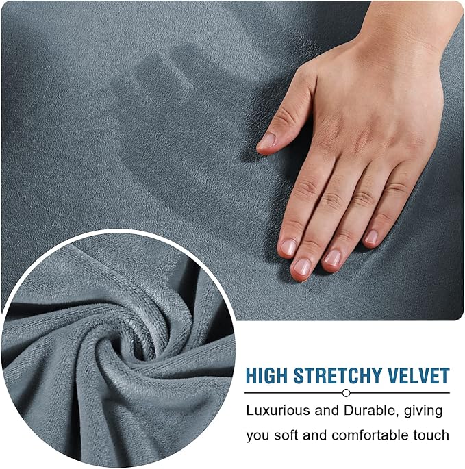 H.VERSAILTEX Modern Velvet Plush 4 Piece High Stretch Sofa Slipcover Sofa Cover