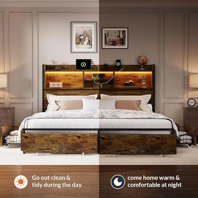 LARMACE Queen Size Bed Frame