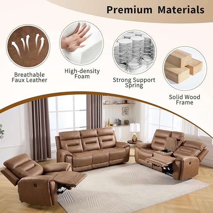 ANJ Power Reclining Loveseat Sofa