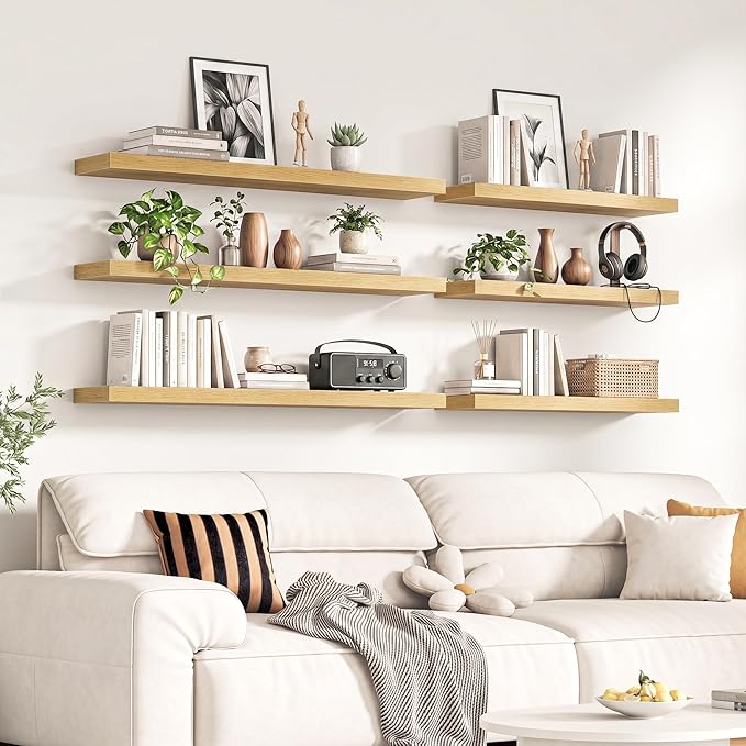 Fun Memories 55Inch Long Floating Shelves, 8 Inch Deep Shelves