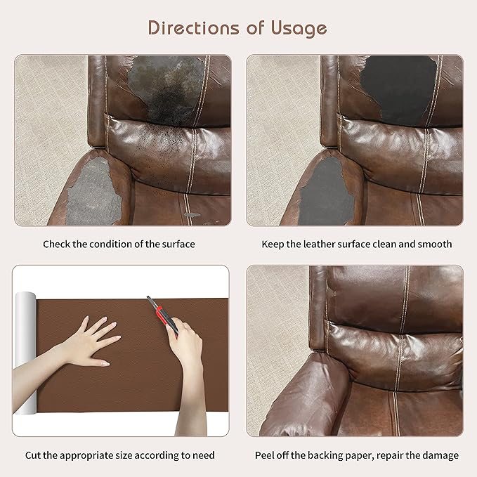 KING MOUNTAIN Leather Repair Patch, 16 x 60 Inches Self-Adhesive Repair Tape